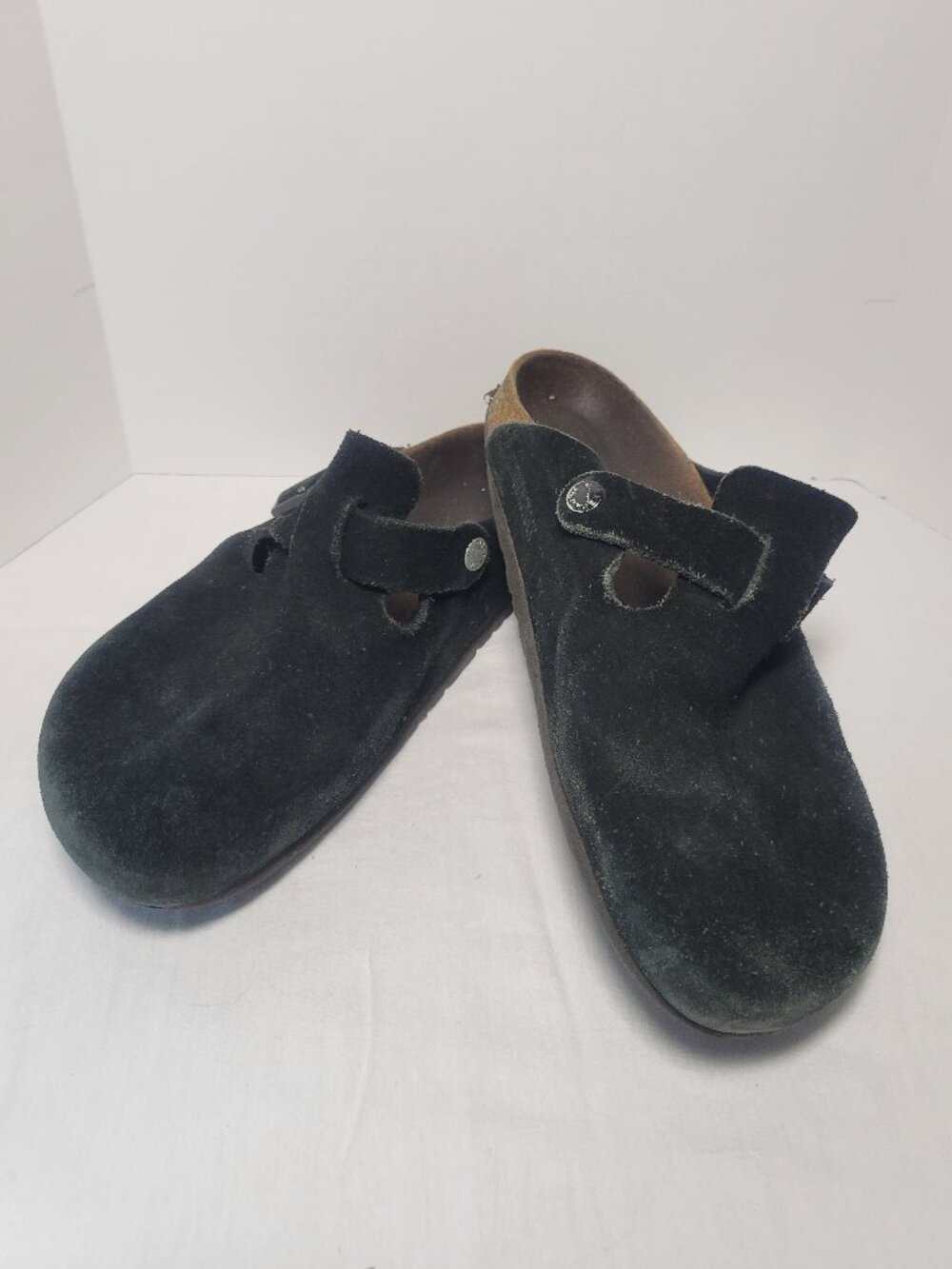 Birkenstock Boston Black Suede Leather Clogs Men's Approx 9-10